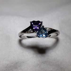 .925 Sterling Double Heart Ring